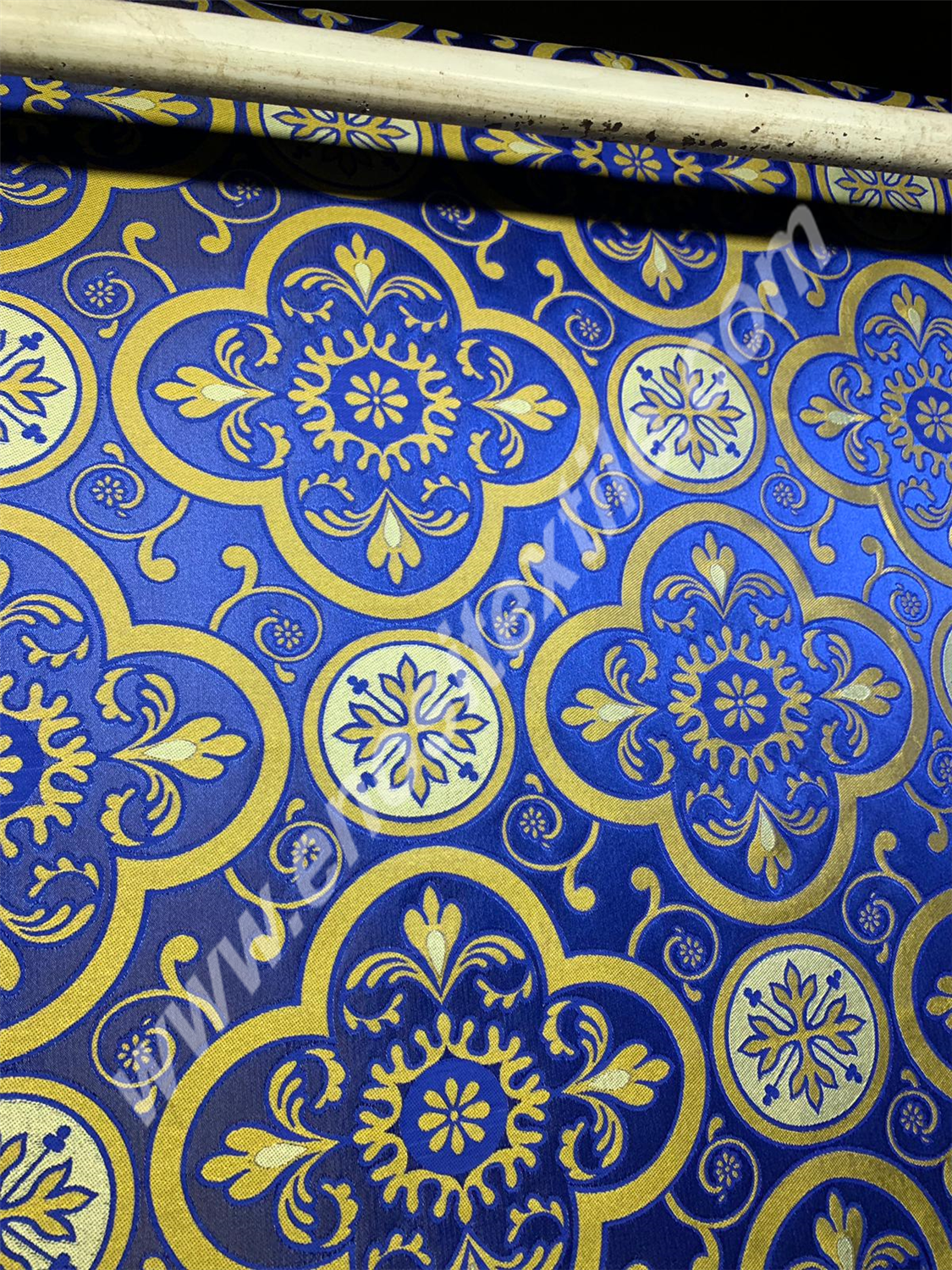 KL-030-1 Dark Blue-Gold Brocade Fabrics